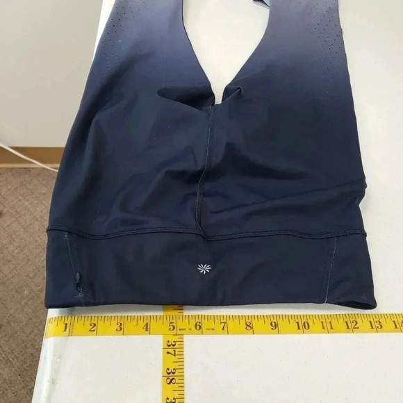 Athleta Womens Contender Aero Leggings Size S Blue Ombre Cropped Stretch - Picture 6 of 10